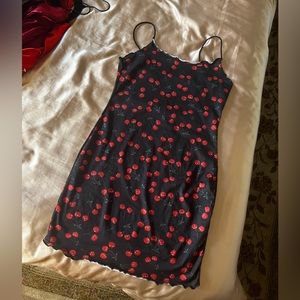 Cherry print midi dress